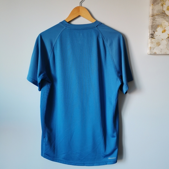 Adidas Men's Sports Top S/S Round Neck Blue L - Picture 3 of 4